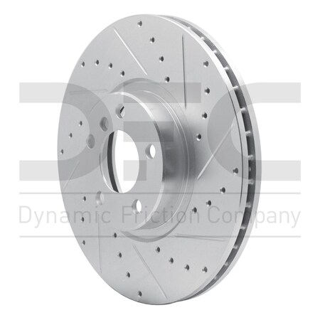 Dynamic Friction Co Brake Rotor Drilled And Slotted Silver, 631-31142R 631-31142R